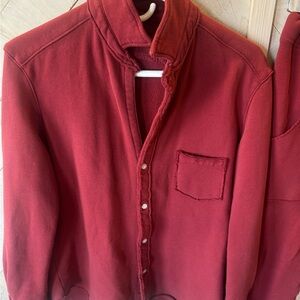 Frank & Eileen Triple Fleece Eileen in Cranberry with Eamon Joggers Size Small